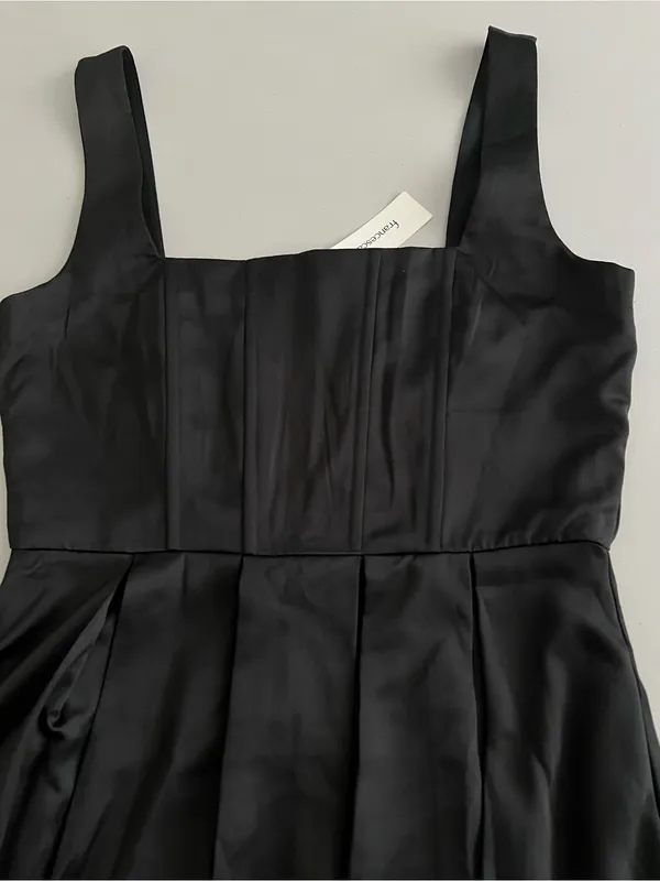 Francesca's NWT Emily Square Neck Bubble Hem Mini Dress - Black - Size M - Image 5