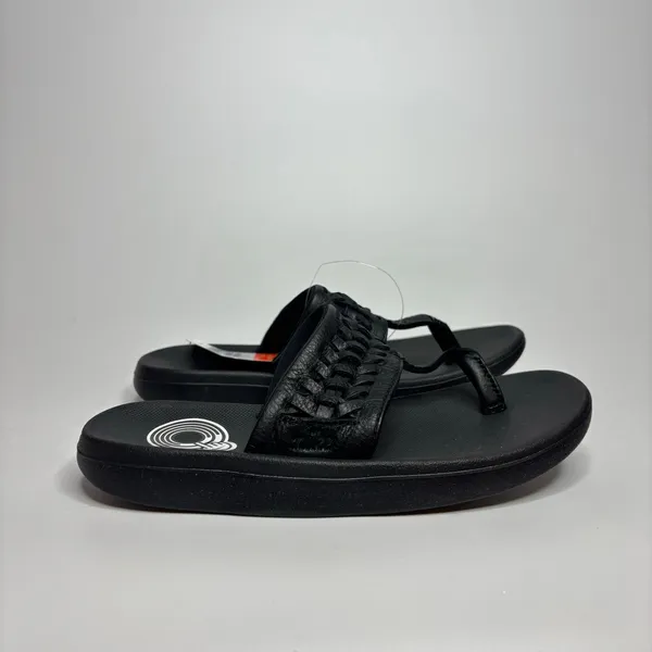 Nike Womens Bella Kai Braided Thong Flip Flop Sandals in Black - Image 6