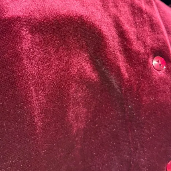 Vintage‎ Honors L Burgundy Velvet Button Down Shirt Y2K Soft Vamp Retro Lounge - Image 3