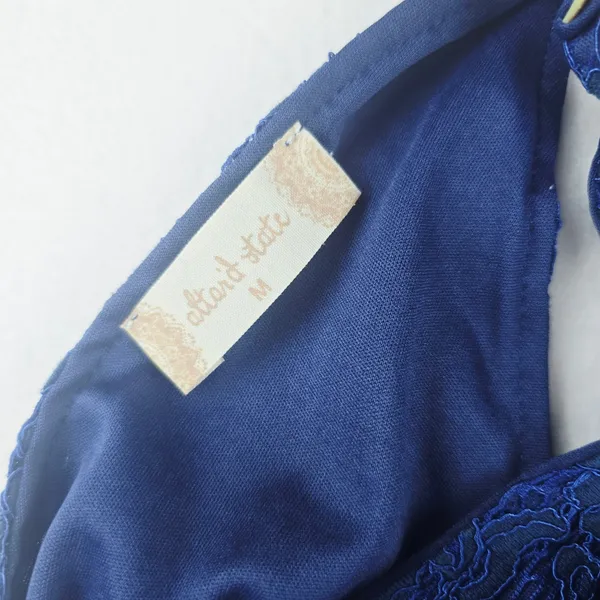 Altar'd State -798‎ Blue Lace Halter Mini Dress Cocktail Date Night Size Medium - Image 6