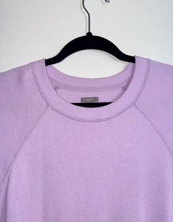Aerie Light Purple Oversized Tunic Sweatshirt Lilac Pullover - Image 2
