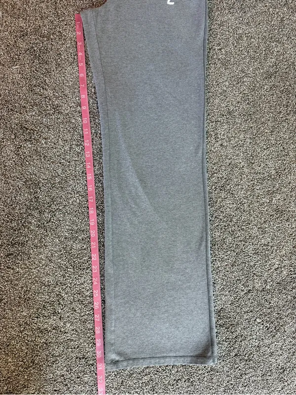 Abercrombie & Fitch Gray Wide Leg Sweatpants Logo Lounge Pants M - Image 9