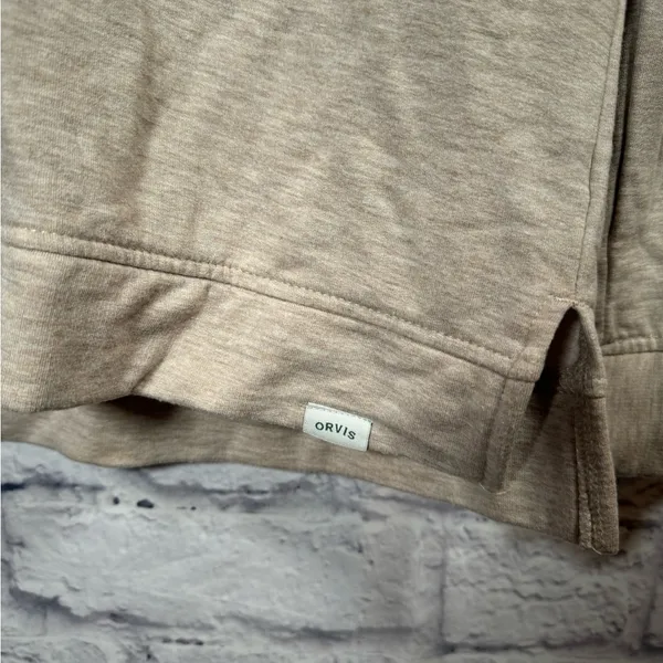 Orvis vneck Beige Pullover fleece lined Sweater‎ Womens size small - Image 4