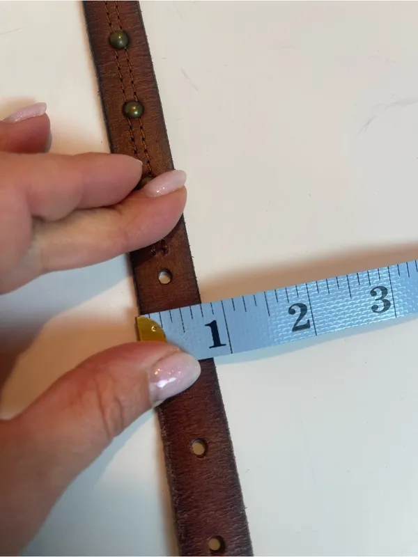 Source Unknown Vintage Brown Genuine Leather Belt Studded Detail Boho Western Style Size XL - Image 8