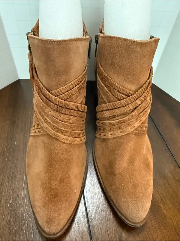 Women’s Naughty Monkey Noah Leather Ankle Bootie, Tan, Size 9.5 - Image 2