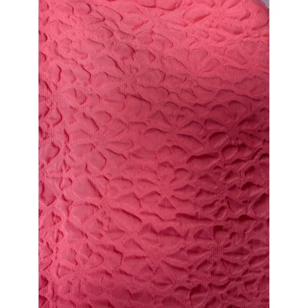 TCEC Tech Textured Pink Puff Sleeve Midi Dress Coquette Barbiecore M Wedding‎ Guest - Image 7