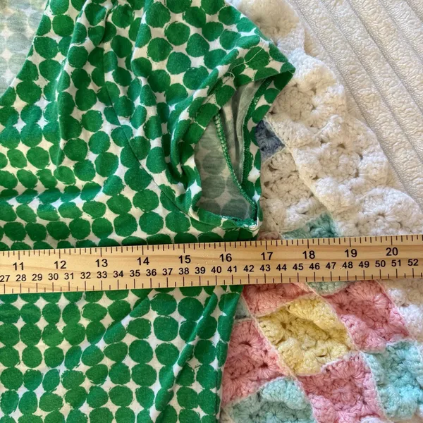Banana Republic Vintage Y2K Green Polka Dot Asymmetric Top Women Size Small One - Image 5