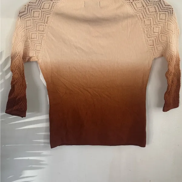 Vintage Y2K, Embellished Ombre Brown Beaded Top - Image 2