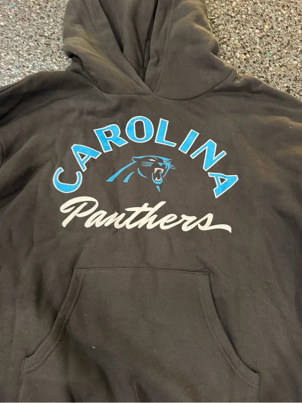 '47 Brand Women's Carolina Panthers Large Black Hoodie Hooded Sweatshirt NWT - Image 2