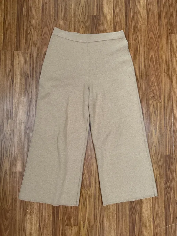 J. Crew Merino Wool Blend High Rise Crop Wide Leg Sweater Knit Pants Medium. - Image 2