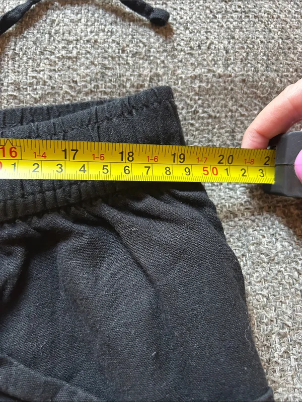 Old Navy Women's Black Cropped Elastic Waist Summer Linen Tapered Pants | Sz XL - Image 6
