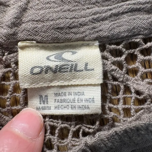 ONeill Boho Light Brown Crochet Lace Flutter Sleeve Blouse Womens‎ M Romantic - Image 7