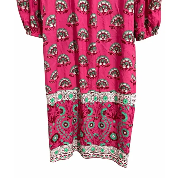 Celina‎ Moon Rose Abstract Block Print Long Sleeve Dress Women's Size Small - Image 6