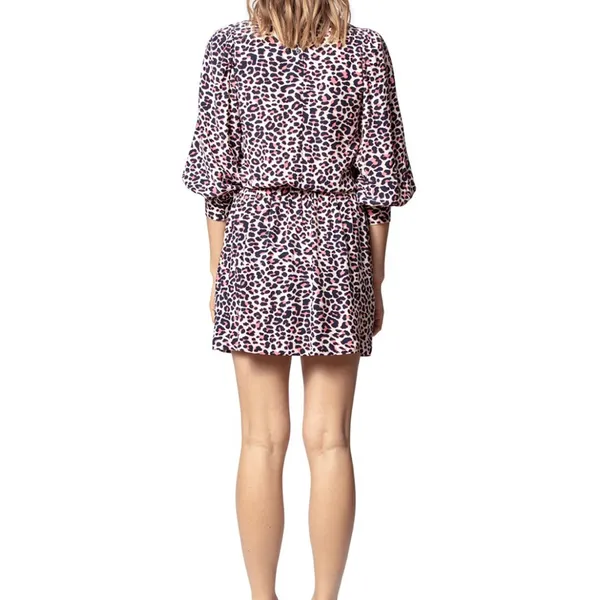Zadig & Voltaire Rivali Print Leo White and Purple Leopard Mini‎ Dress Size Med - Image 2
