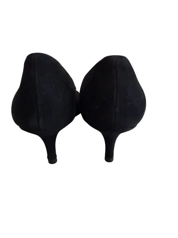 CHARLES JOURDAN Vintage Black Gold Suede Heels Size 6.5 NEW NWOB - Image 7