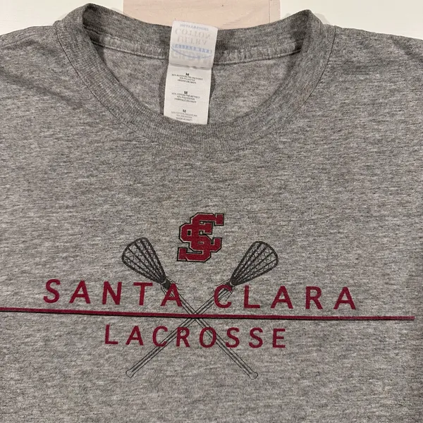 Gildan santa clara university go broncos lacrosse grey red short sleeve tee - Image 2