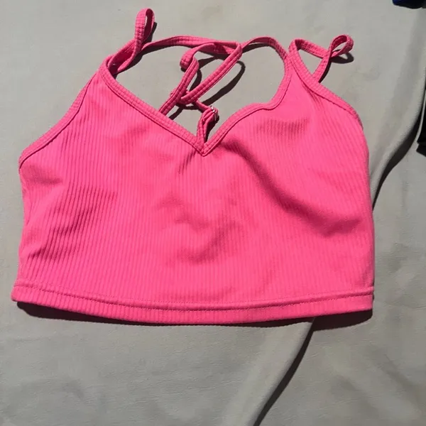 For Love & Lemons Eva Crop Top/Sports Bra‎ pink small - Image 3