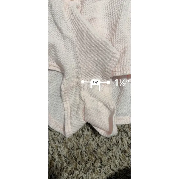 Pact Organic Cotton Waffle Knit Lounge Shorts Pink Medium Henley Dolphin Hem - Image 6