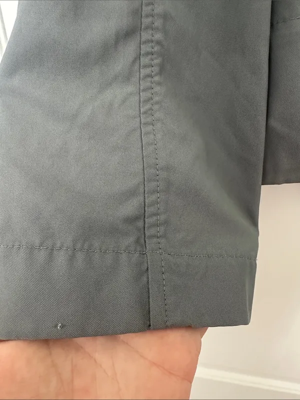 Everlane Cropped City Anorak Rain Coat Jacket Hooded in Blue-Gray Sz S - Image 10