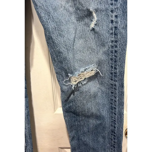 J.Crew Matchstick Jeans Womens 30 Blue Distressed Straight Leg Cotton RN77388 - Image 2