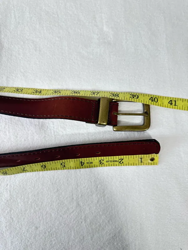 Harness Cowhide Vintage Leather Belt Womens Size 34 Brass Buckle Western Cowgirl - Image 9