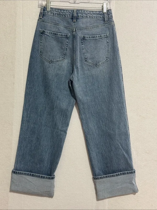 Vici Medium Blue High-Rise Cropped Straight Jeans - Image 5