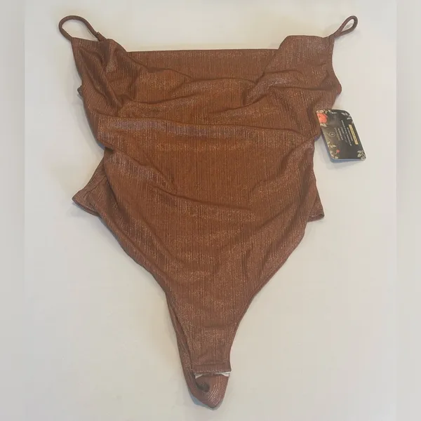 BLASHE Belong Bodysuit in Copper‎ with Adjustable Spaghetti Straps NWT Small - Image 4