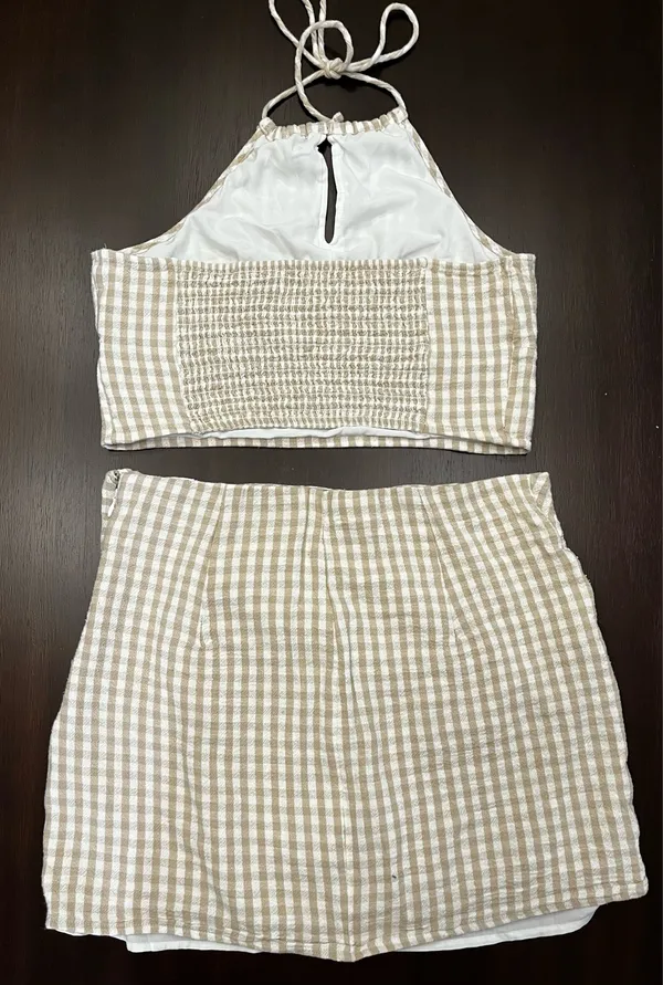 Hollister Set Two-Piece Skirt Gingham Top - Image 4