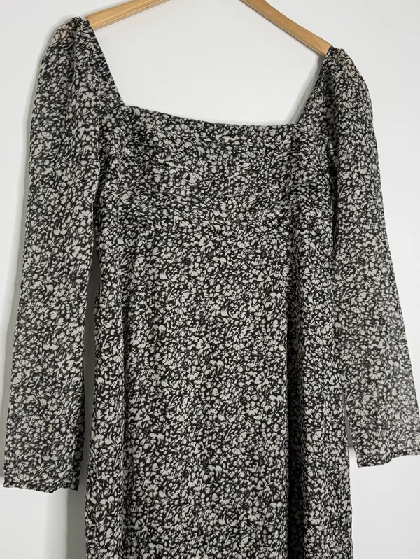 Abercrombie & Fitch Emerson Floral Chiffon Midi Dress Large - Image 4