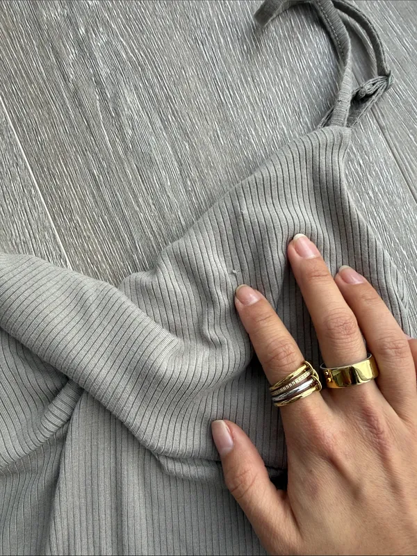 Aritzia Wilfred Neutral Midi Ribbed Dress with Side Slit - Image 4