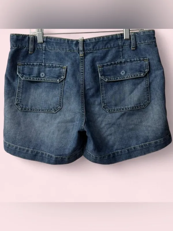 Y2K Old Navy Denim Shorts Dark Wash 10 - Image 2