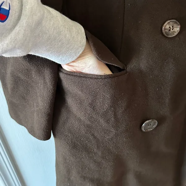 Chaps by Ralph Lauren Women’s Chocolate Brown Wool Overcoat, Size Medium - Image 14