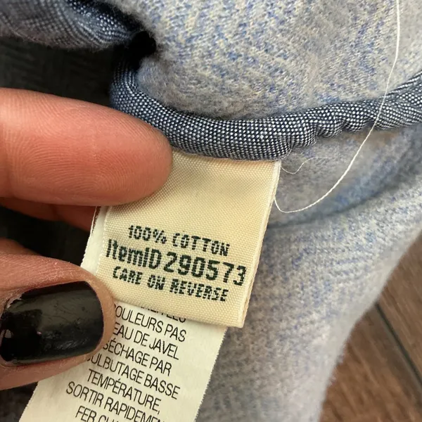 LL Bean Herringbone Knit Blazer Light Blue Grey Cotton Jacket S Regular 290573 - Image 4
