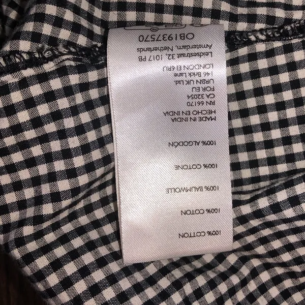Urban outfitters Claire ruffled mini dress in black and white gingham size small - Image 8