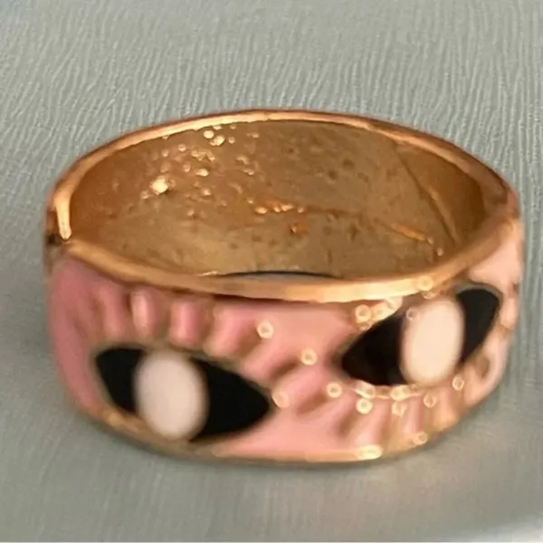 NWOT Pink Evil Eye Adjustable Ring - Image 5