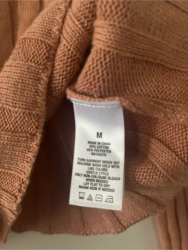 NWT Aeropostale Brown Ribbed Crop Button Up Cardigan Sweater Medium Fall Cozy - Image 5