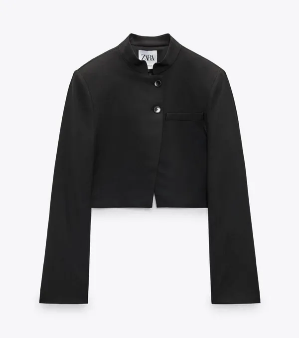 ZARA blazer cropped suit jacket black casual business - Image 2