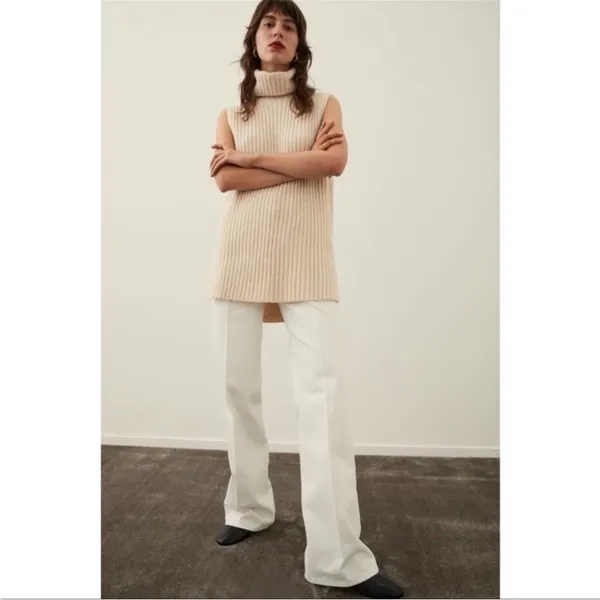 H&M Women's Turtleneck Sweater Sleeveless Wool Blend Vest Tan Size XXL‎ - Image 4