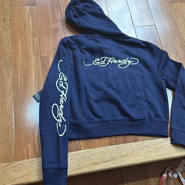 NWT Ed Hardy Broken Heart and Fairytale Navy Eclipse‎ Hoodies Sweatshirt Size S - Image 8