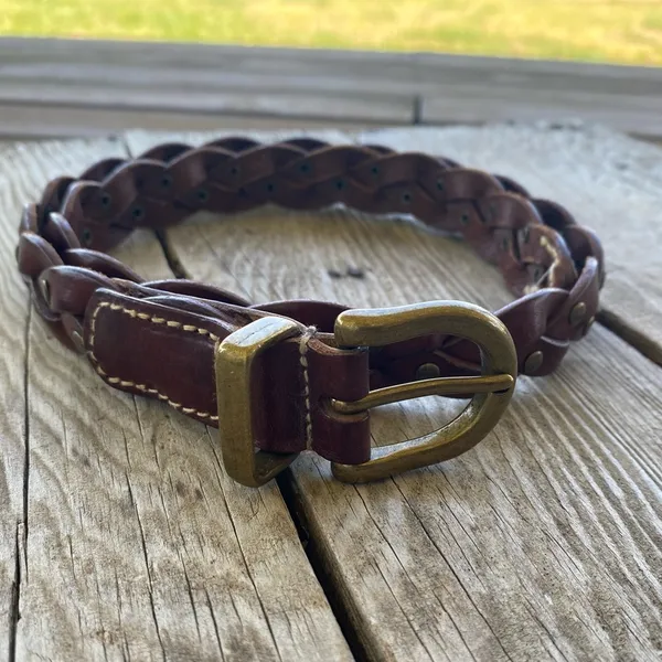 NY&Co Braided Leather Belt Brown - Image 2