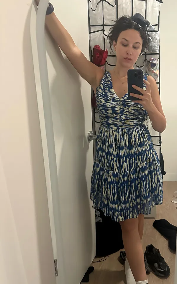 Blue and metallic dress - Image 4