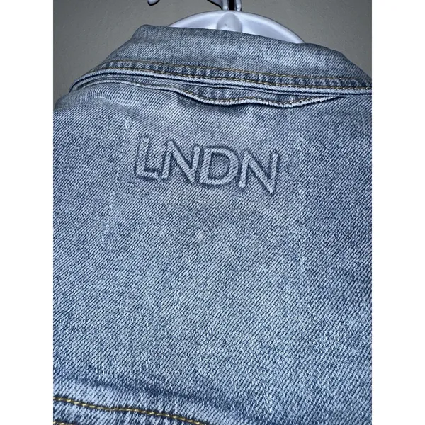 LNDN‎ Denim Landon Denim Cutout Waist Classic Denim Jacket NWT Size XXS - Image 7