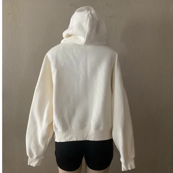 PacSun Unisex Small Butter Yellow Graphic Hoodie Find Beauty Floral Oversized - Image 3