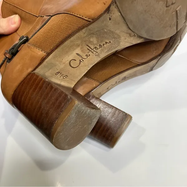 Cole Haan caramel leather pull on boots‎ size 6.5 - Image 7