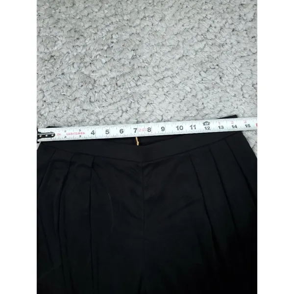OGL Sandwashed Mid Rise Pleated Wide Leg Palazzo Pants Black Pockets Size Medium - Image 4