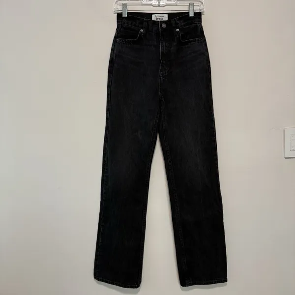 Reformation Wilder High Rise Wide Leg Jeans in Black Size 25 - Image 2