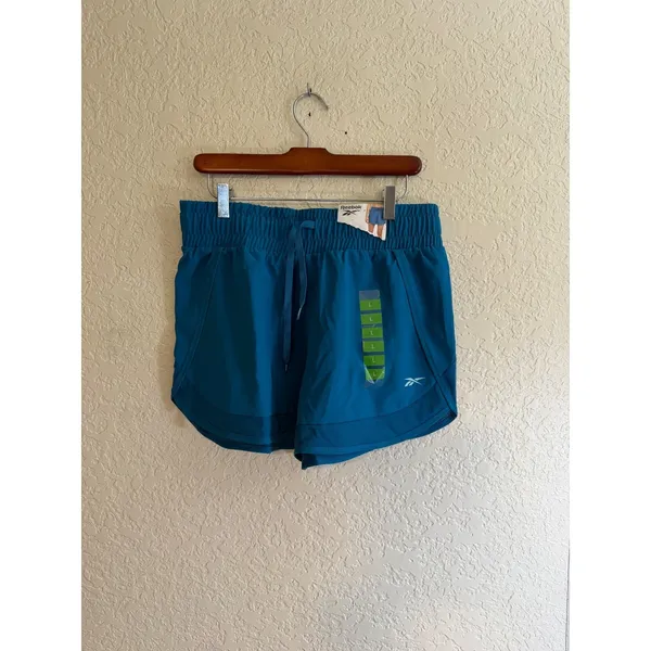 Reebok Running Shorts Women L Teal Seaport Drawstring‎ Athletic Gym NEW 3RBWH514 - Image 8