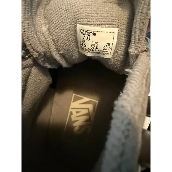 Vans Sk8-Hi MTE Grey Suede Faux Fur Lined Winter Sneakers Womens 7 High Top‎ - Image 5