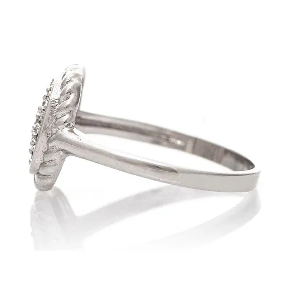 RIVKA FRIEDMAN Twisted Bezel Pavé CZ Ring, Silver Rhodium Plated, Size 6,‎ NWT - Image 4