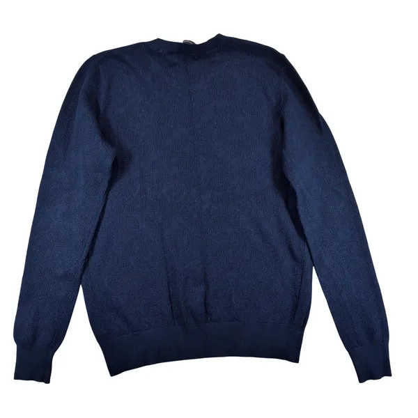 Theory Jaidyn OP Reverie Navy Blue Textured Knit Crew Neck Sweater Small H018712 - Image 2